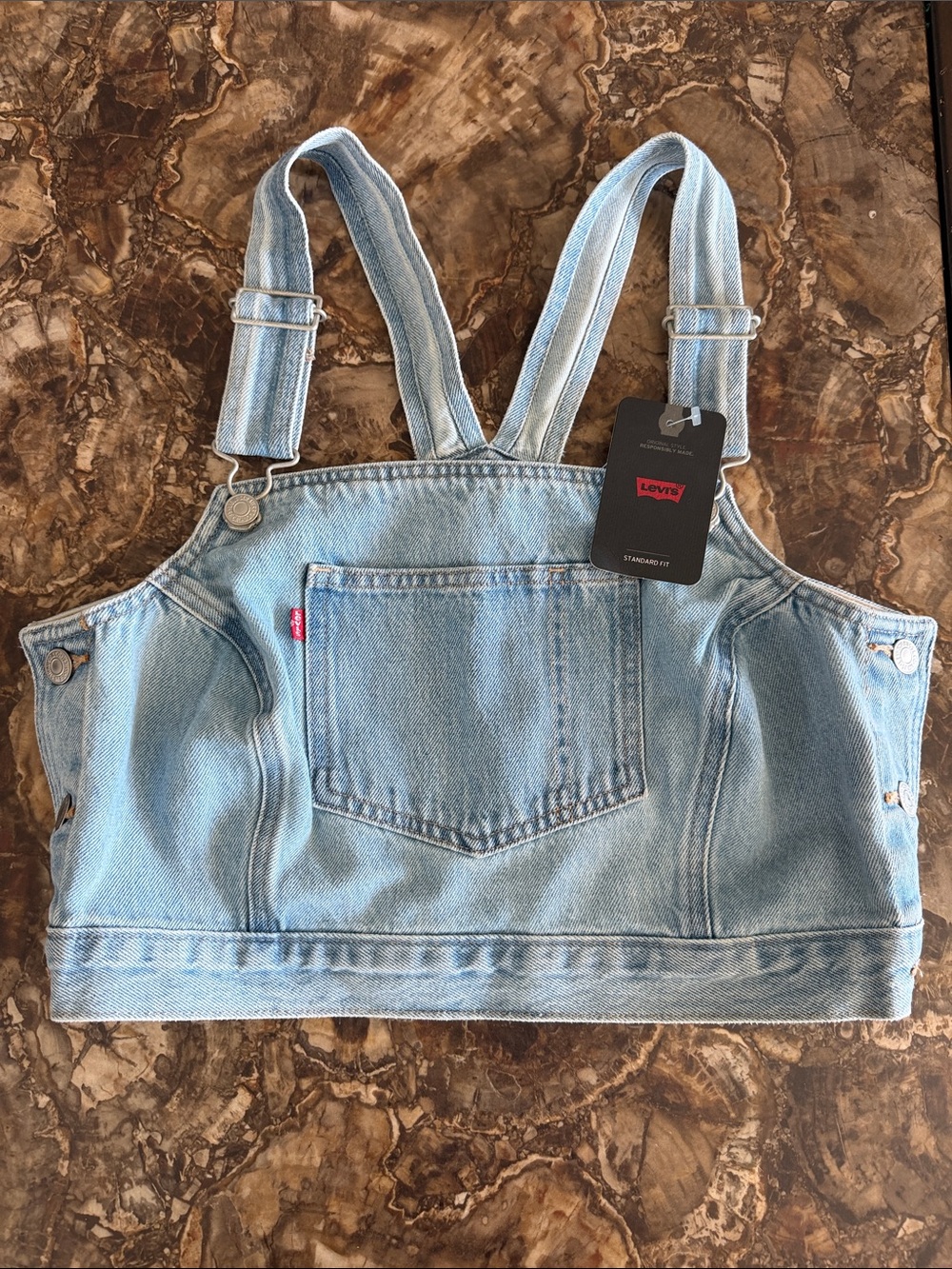 Levi's Women's Light Blue Denim Overall Crop Top - NWT - Medium